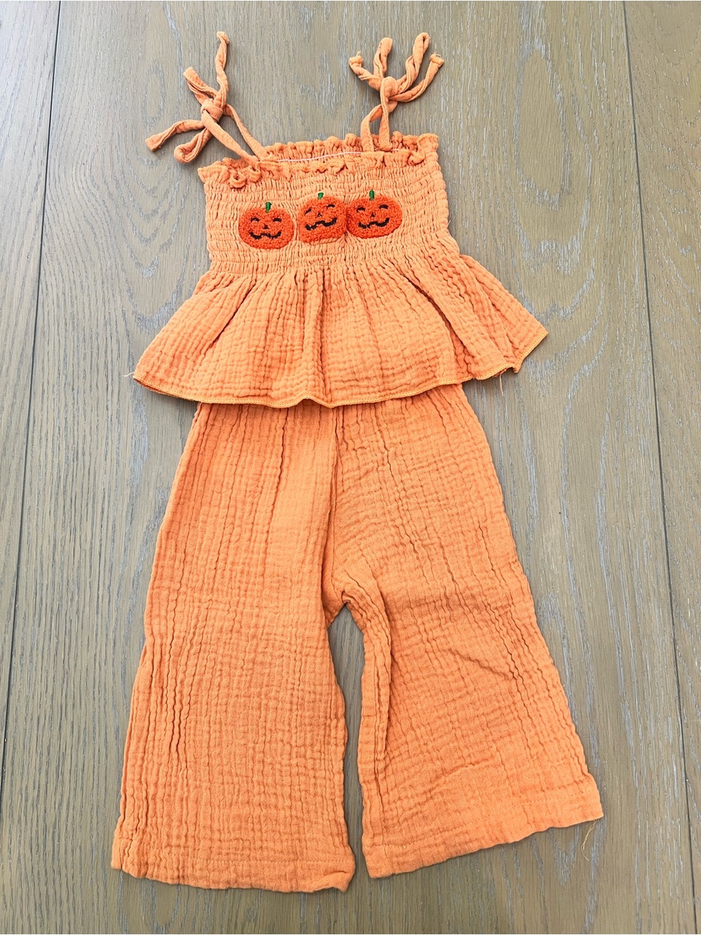 Kids Orange Pumpkin Two-Piece Set